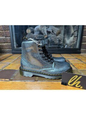 Youth 3y Dr Martens 1460 Teal Cracked Leather Zip Up Boots